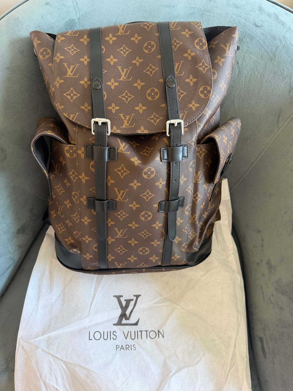 Louis Vuitton Monogram Canvas Backpack in Brown and Dark Brown
